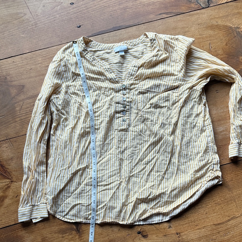 J. Jill Yellow and White Striped Top - Picture 5 of 6